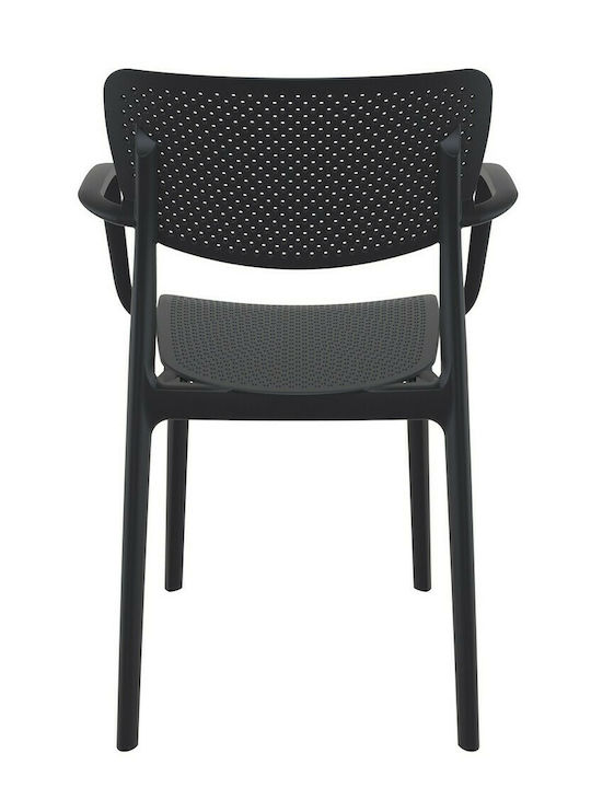 Outdoor Chair Polypropylene 128 Loft Black Velvet-Black Metal 54x53x45cm