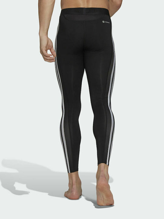 adidas Techfit 3-Stripes Men's Sports Long Leggings Black