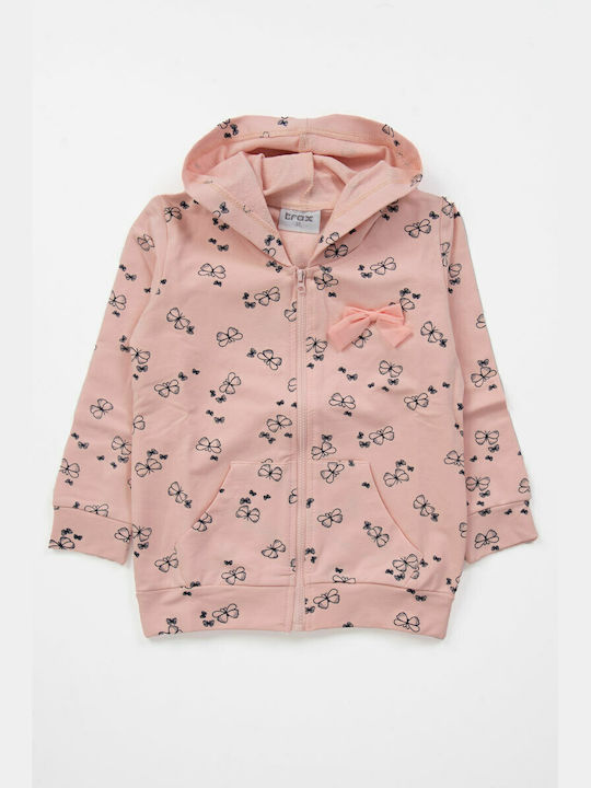 Trax Girls Hooded Sweatshirt with Zipper Pink