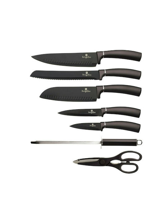 Berlinger Haus Metallic Line Knife Set with Base made of Stainless Steel Carbon Collection BH-2685 1pcs