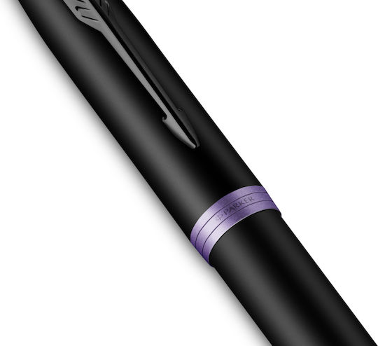Parker Black Purple Vibrant Ring Set Writing Pen Medium Purple made of Brass