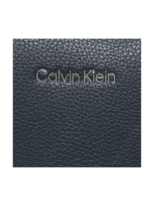 Calvin Klein Δερμάτινη Ανδρική Τσάντα Ώμου / Χιαστί σε Μπλε χρώμα