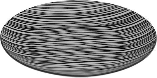 Bohemia Zebre Plate Desert made of Porcelain Black with Diameter 19cm