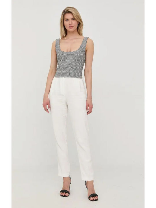 Γυναικείο Καλοκαιρινό Crop Top Αμάνικο Καρό Μαύρο