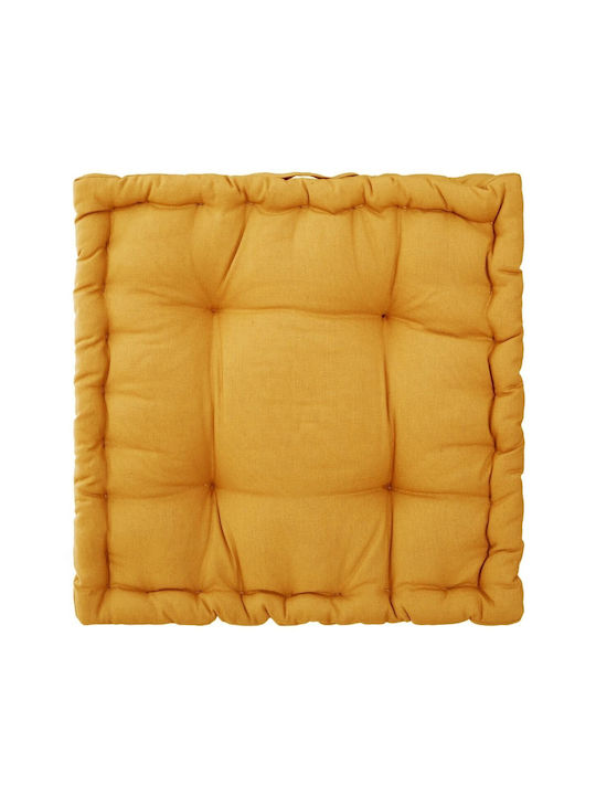 Spitishop Floor Pillow A-S Otto from 100% Cotton Yellow 40x40cm.