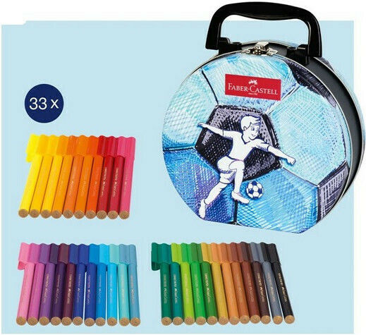 Faber-Castell Football Μαρκαδόροι Ζωγραφικής Λεπτοί Σετ 33 χρώματα