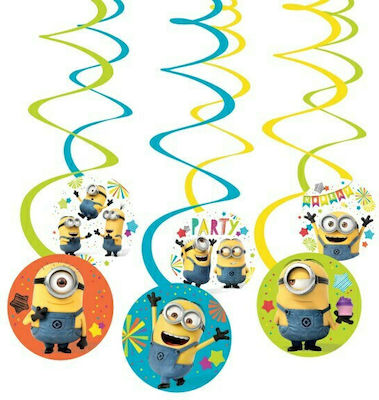 Amscan Swirl Minions Κρεμαστό Διακοσμητικό για Party Minions 6τμχ