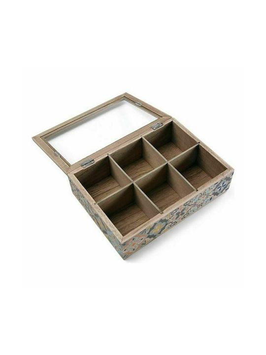 Versa Alfama Wooden Tea Box with Lid 24x17x7cm