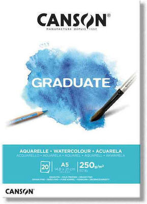 Canson Watercolour Pad Graduate 250gr A5 / 14.8x21cm 20 Sheets