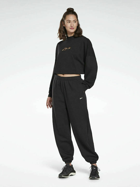 Reebok Studio Hohe Taille Damen-Sweatpants Jogger Schwarz