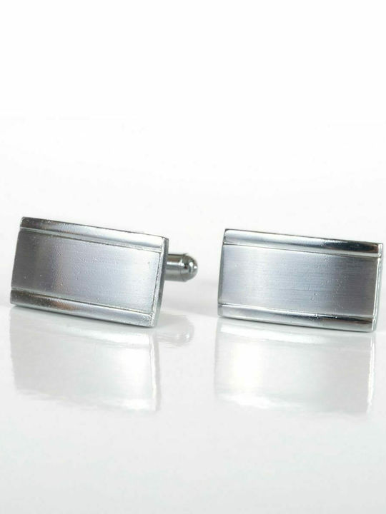 Legend Accessories Metallic Silver Cufflinks in Velvet Box XK-103