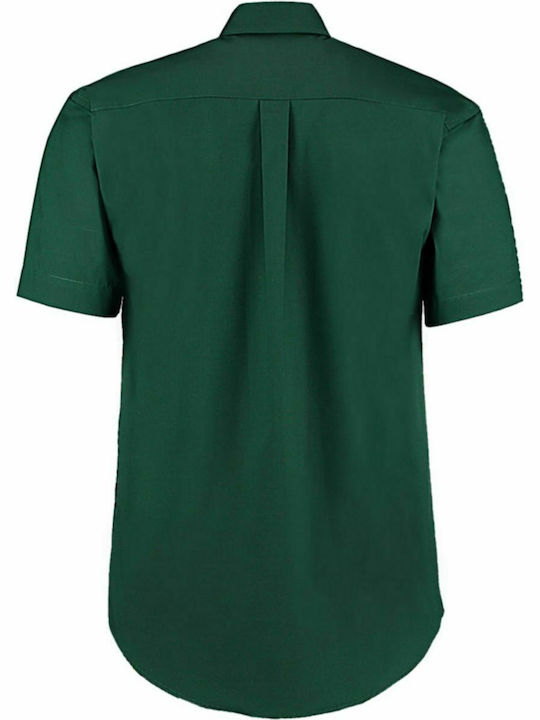 Kustom Kit Men's Shirt Short Sleeve Bottle Green