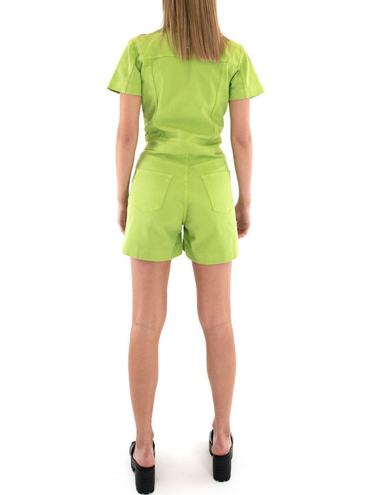 Women's Short Sleeve One-piece Shorts Lime
