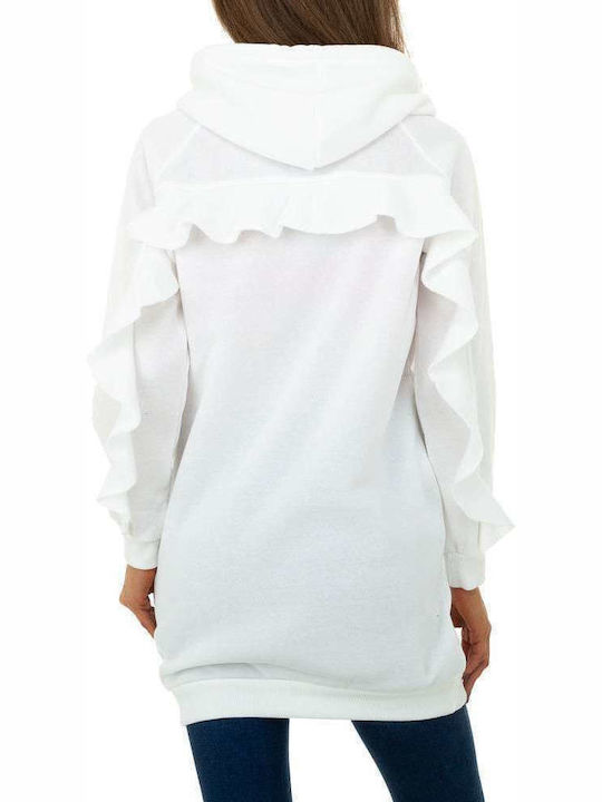 Shako White Icy Women's Long Hooded Sweatshirt White