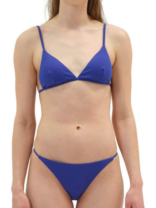 Bikini Set Triangle Top & Brazil Bottom with Adjustable Straps Blue