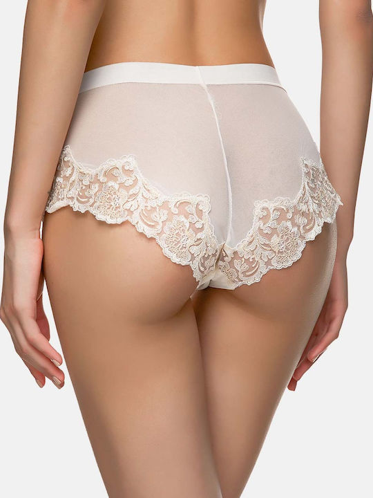 Miss Rosy Women's Boxer with Lace White