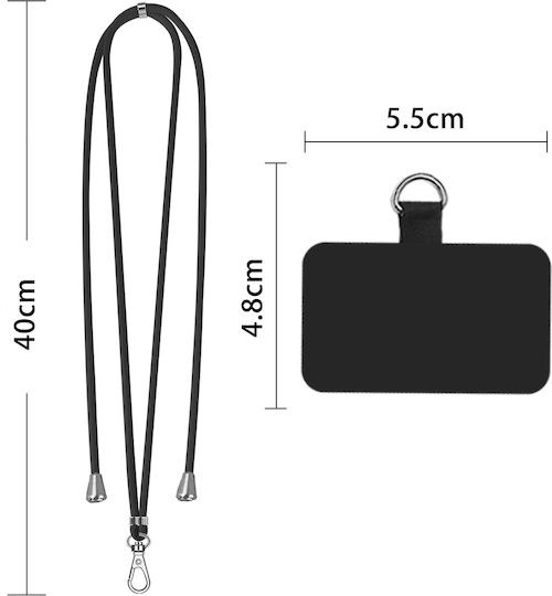 Sonique Lanyard Neck Strap for Mobile Black