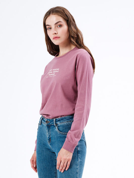 Women's Athletic Blouse Long Sleeve Dusty Rose