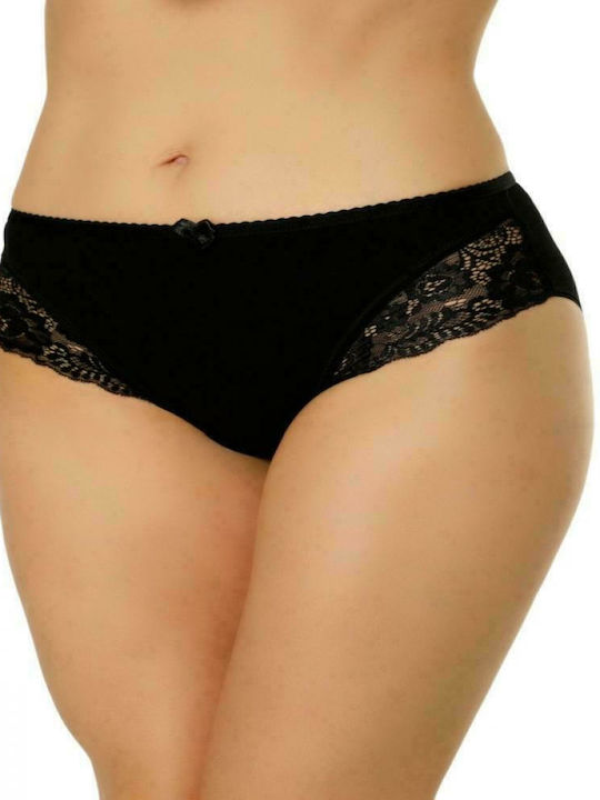 Iris Talie înaltă Femeie Slip cu Dantelă Negru