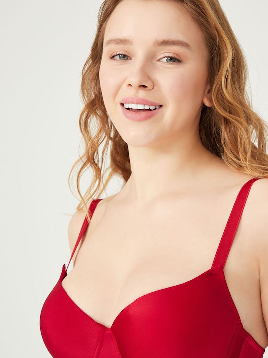 Cansoy Underwear Set with Bra & Brazil Red E