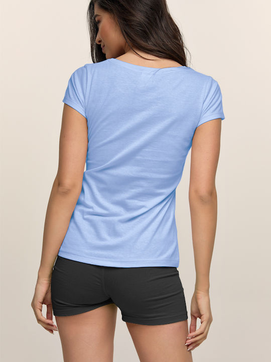 Bodymove Damen Sport T-Shirt Hellblau