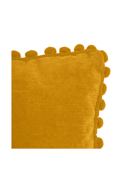 Atmosphera Sofa Cushion A-S Pompon from Velvet Ocre 40x40cm.