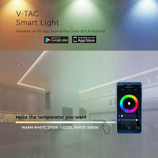 V-TAC Ασύρματο Controller για Ρυθμιζόμενο Λευκό Wi-Fi με Τηλεχειριστήριο Χειρός 2902