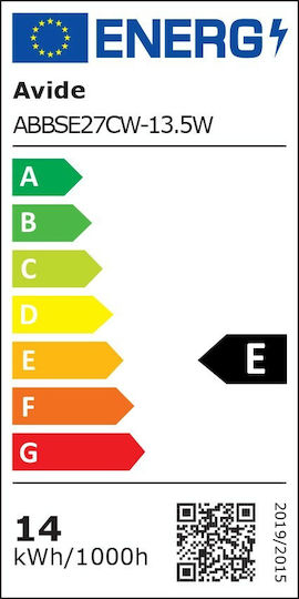 Avide ABBSE27CW-13.5W Λάμπα LED 13.5W 137mm για Ντουί E27 και Σχήμα T45 Ψυχρό Λευκό 521lm