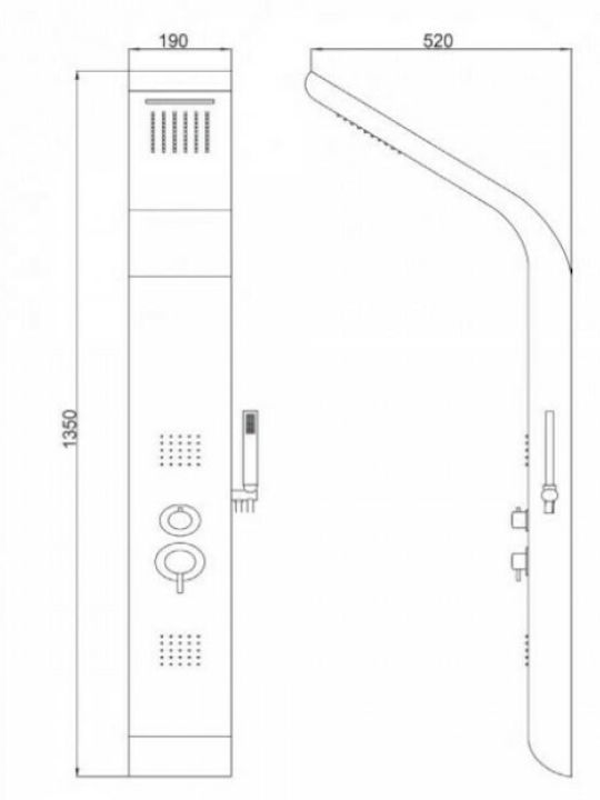 Crown 103108 Στήλη Υδρομασάζ 135cm Λευκή