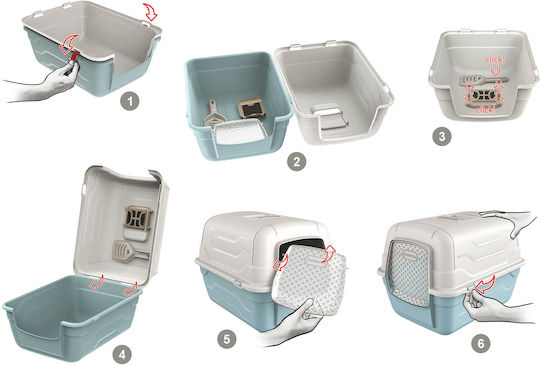 Georplast RotoToilet Cat Toilet Closed with Filter Green L52 x W40 x H40cm