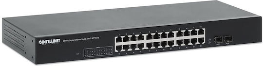 Intellinet IES-24G02B Gestionat L2 Switch cu 24 Porturi Gigabit (1Gbps) Ethernet și 2 Porturi SFP