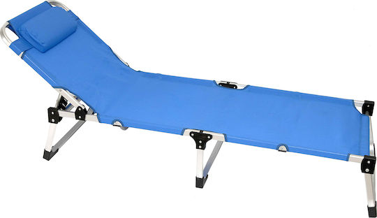 Campus Foldable Aluminum Beach Sunbed Blue 190x58x30cm