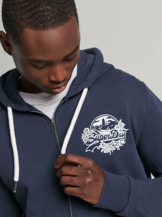 Superdry Vintage Seasonal Sweatshirt with Hood Atlantic Navy