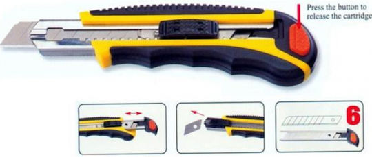 Deli Faltschneider Shineway Sicherheit mit Kunststoff Körper Yellow