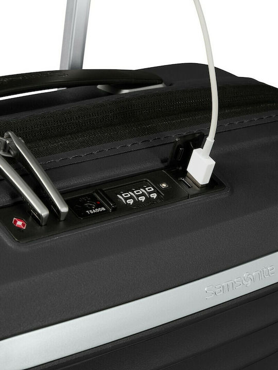 Samsonite Upscape Cabin Hard Black Suitcase with 4 Wheels Height 55cm