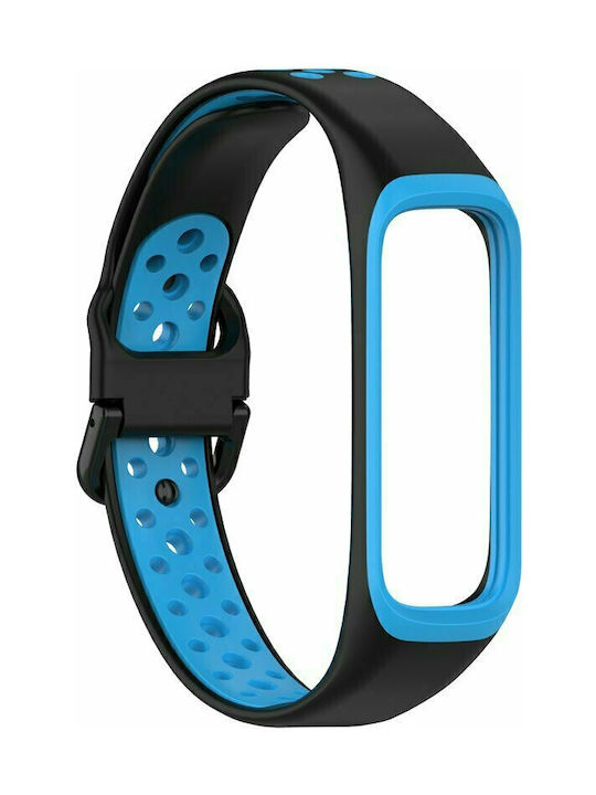 Tech-Protect Smoothband Λουράκι Σιλικόνης με Pin Μαύρο / Μπλε (Galaxy Fit 2)