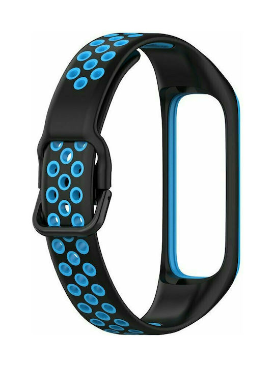 Tech-Protect Smoothband Λουράκι Σιλικόνης με Pin Μαύρο / Μπλε (Galaxy Fit 2)