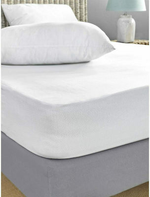 Palamaiki King Size Waterproof Jersey Mattress Cover Fitted Jersey White 180x200cm