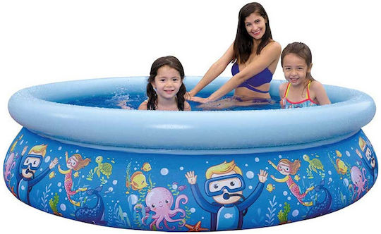Jilong Kinder Rund Schwimmbecken PVC 855lt Aufblasbar 205x47cm Blau