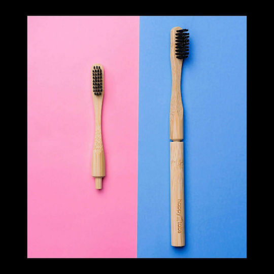 Happy Tabs Toothbrush Replacement Toothbrush Heads Soft / Medium Beige 4pcs