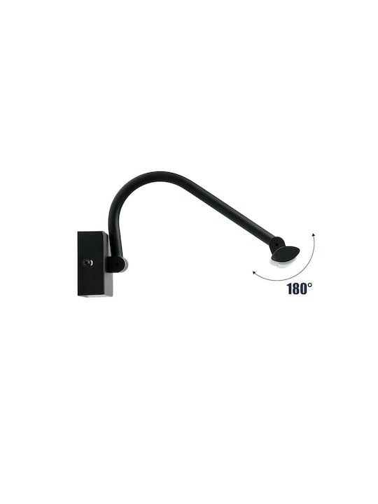 GloboStar Mira Modern Lamp Bathroom with Integrated LED and Natural White Light Black 60x13cm