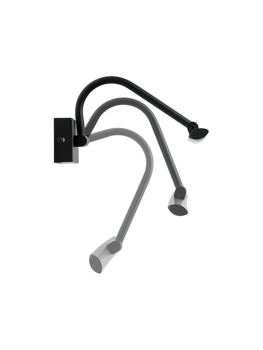GloboStar Mira Modern Lamp Bathroom with Integrated LED and Natural White Light Black 60x13cm