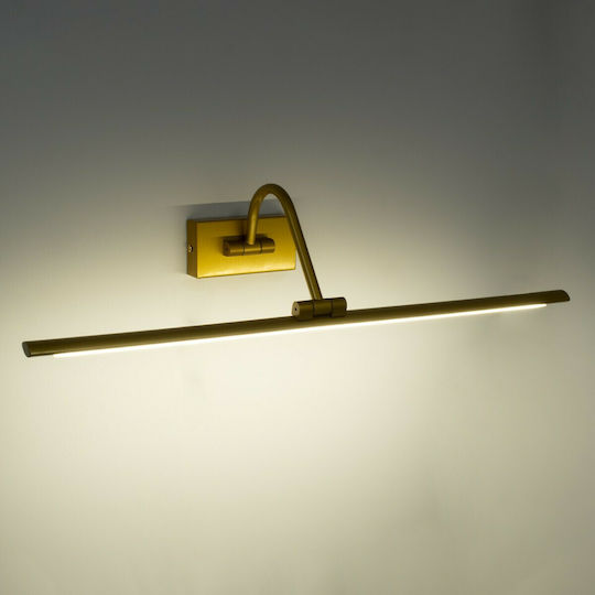 GloboStar Mira Modern Leuchte Badezimmer mit Integrierter LED und Neutralweißes Licht Gold 60x13cm