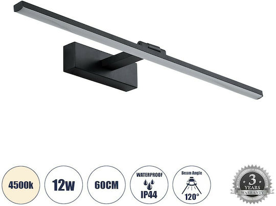 GloboStar Ellis Leuchte Badezimmer LED Schwarz 60x6cm GloboStar Ellis Leuchte Badezimmer LED Schwarz 60x6cm