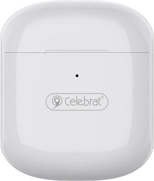 Celebrat W16 Earbud Bluetooth Handsfree Ακουστικά με Θήκη Φόρτισης Λευκά