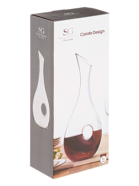 Spitishop Sticlă Carafă de Servire Vin cu Dop Transparentă 1000ml 1buc