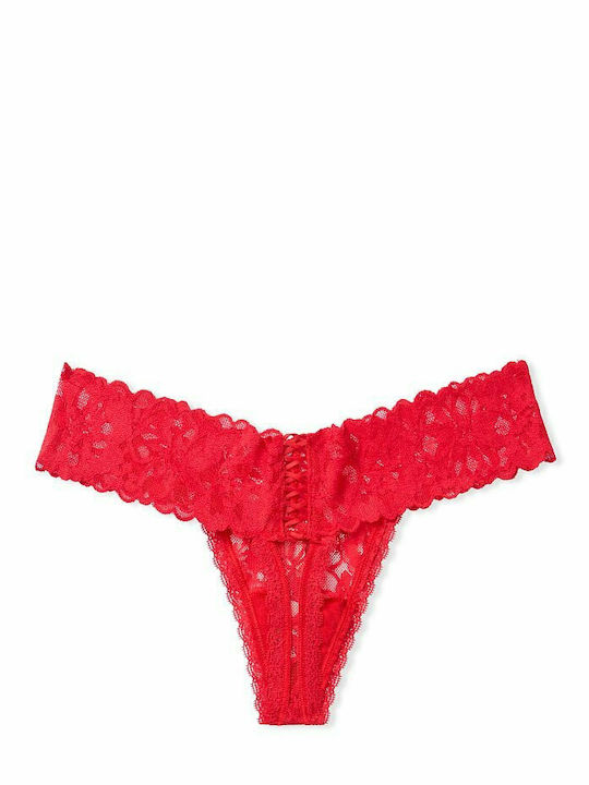 Victoria's Secret Women's String with Lace Red