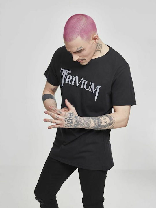 Merchcode Trivium Logo T-shirt Μαύρο Βαμβακερό