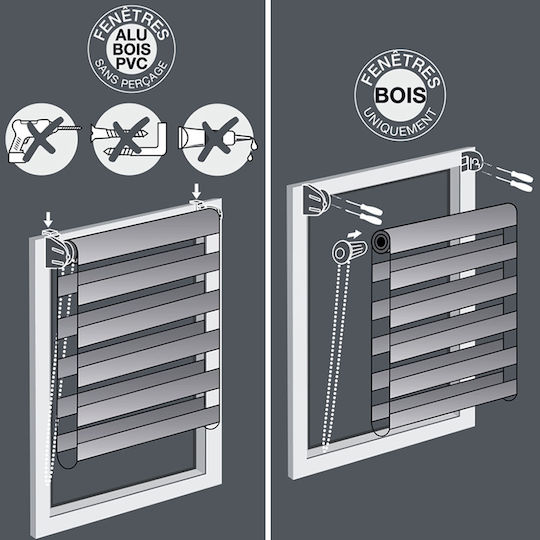 Rollos L-C DayNight Partieller Blackout Doppelt Blanc B90xH180cm 1950024
