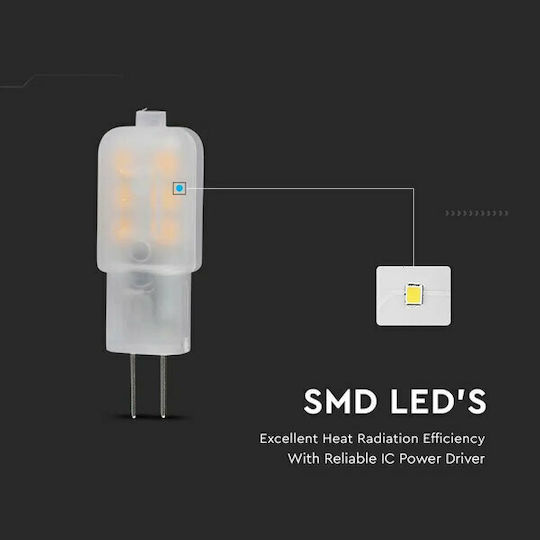 V-TAC Vt-201 LED Bulb 1.1W 110mm for Socket G4 Warm White 100lm